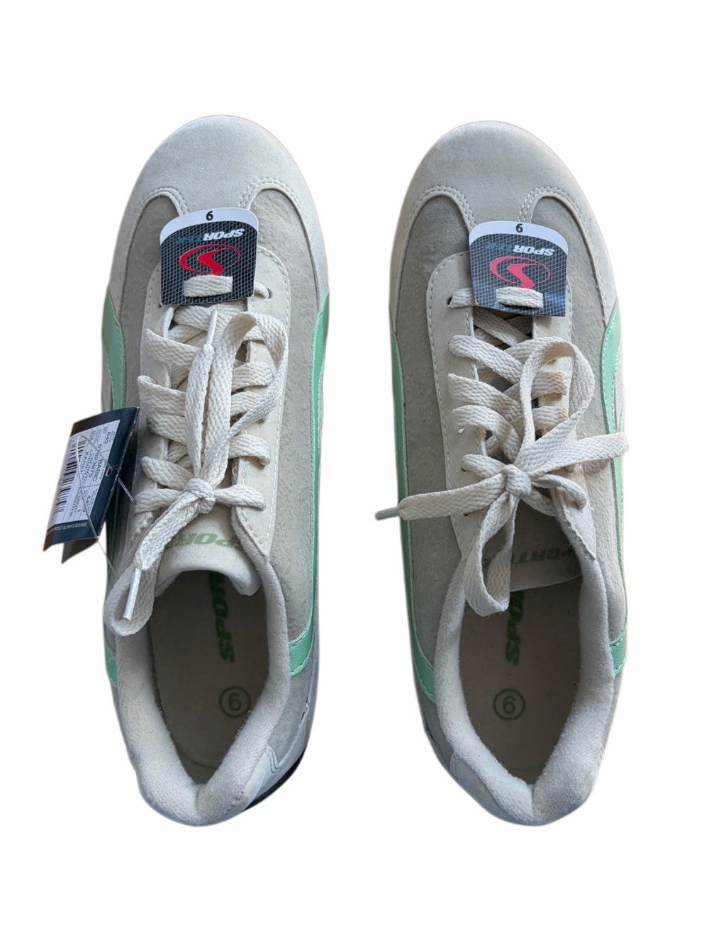 NWT Sportek Size 9 Beige and Green Sneakers